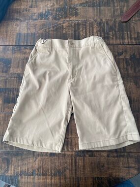 Lands' End Boys Flat Front Khaki Shorts - Light Beige size 14